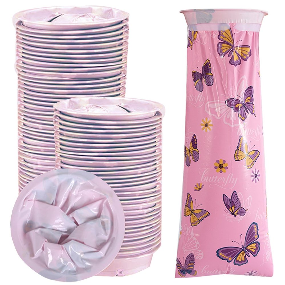 50PCS Disposable Vomit Bags for Motion Sickness Aircraft Travel(Butterfly)