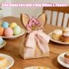 12/24 Set Easter Bunny Kraft Gift Bags, Cute Bunny Easter Bags for goodies, DIY Bunnys Gift Boxes with Ribbon & Flower (12 PCS) view 2