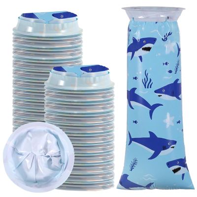 50PCS Disposable Vomit Bags for Motion Sickness Aircraft Travel(Shark)