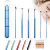 2026 Upgraded Stainless Steel Earwax Removal Kit, 6pcs Ear Cleaning Tools, 360 Premium Spiral Ear Pick Set with Portable Case, Multipurpose Limpiador De Odos for Safe Home Travel Use (Blue) view 1