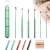 2026 Upgraded Stainless Steel Earwax Removal Kit, 6pcs Ear Cleaning Tools, 360 Premium Spiral Ear Pick Set with Portable Case, Multipurpose Limpiador De Odos for Safe Home Travel Use (Green) view 1