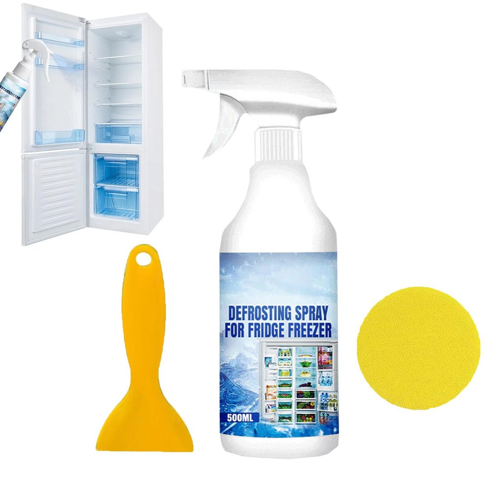 LLIJUOO Defrosting Spray for Fridge & Freezer - Rapid Ice Removal with Eco-Friendly Formula for Effortless Cleaning, Fridge Freezer Defrosting Spray Freezer Defroster Spray (500ML)