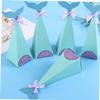 VILLFUL Glitter Blue Mermaid Candy Boxes 10pcs Portable Sweets Storage Holders for Birthday Party Supplies and Summer Popcorn Treat Containers view 4