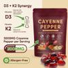 Cayenne Pepper 3000mg, 12-in-1 Herbal Supplement with D3, K2, Turmeric, Ginger, 240 Softgels, Gluten Free, Non-GMO for Digestive & Gut Support, Energy & Bone Health view 3