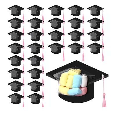 30Pack Graduation Cap Candy Cards Decorations 2026 Graduation Candy Dome Greetingcard Gift With Tassel Chocolate Box for Friend Students Teachers School Party Favors Candys Holder Graduations Gift