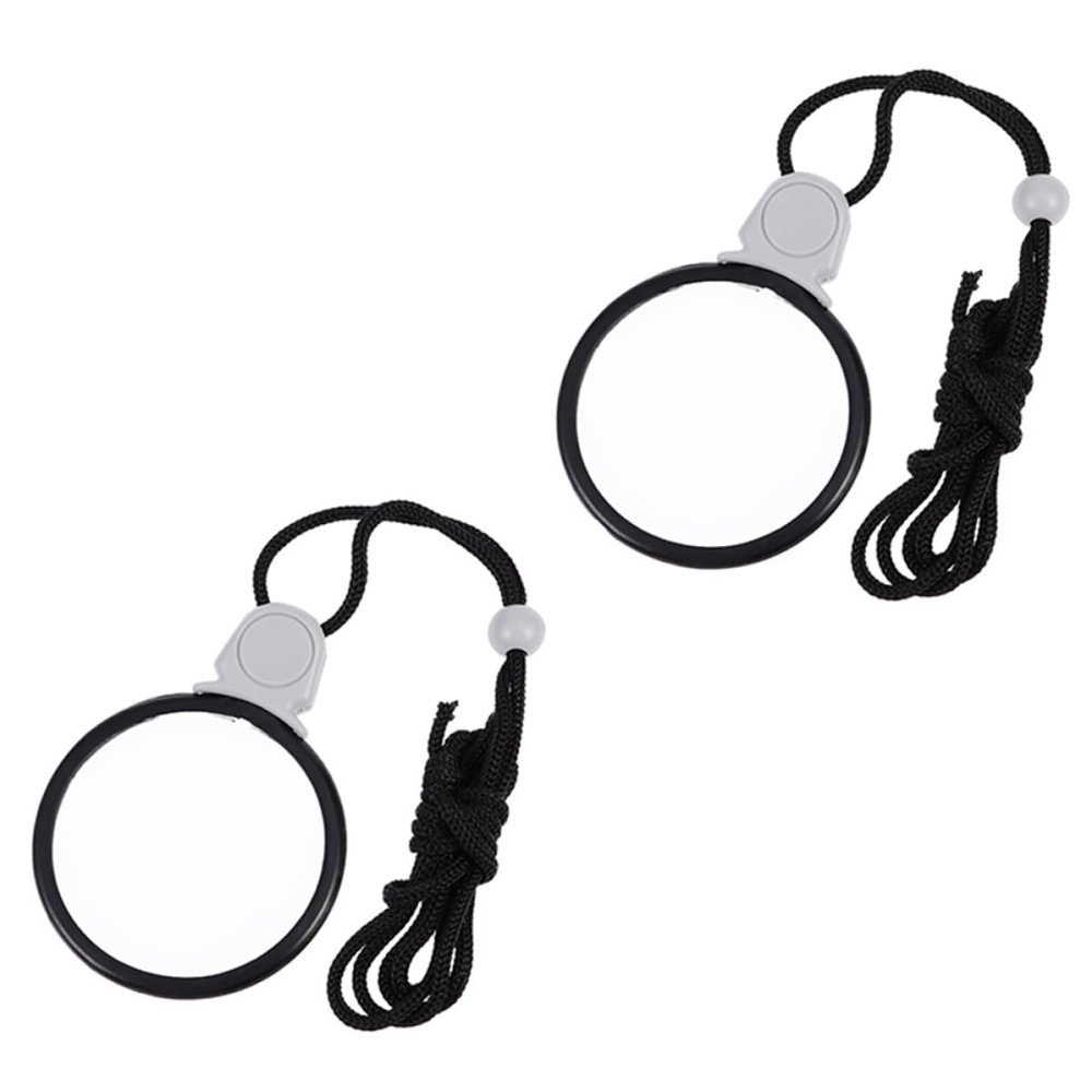 HOODANCOS Portable Neck Hanging Magnifiers 2pcs with High Clarity Glass Lens, Lightweight Chest Hanging Magnifying Glass for Reading and Visual Aid