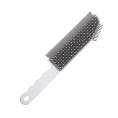 RUNROTOO Multi-Function Window Cleaning Brush with Silicone Bristles, Kitchen and Bathroom Crevice Scrubber, White Household Cleaning Tool for Window and Surface Dust Removal