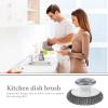 DOITOOL 2pcs Kitchen Dish Scrubber Brush with Handle Stainless Steel Pot and Pan Cleaning Brush for Cast Iron Cookware Scrub Suitable for Dishwashing and Kitchen Cleaning view 3