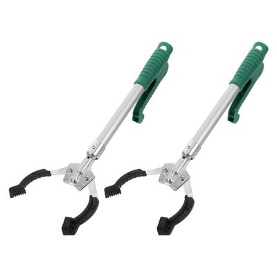 HEANUJJ 2pcs 40cm Plastic Trash Picker Grabber Reacher Tool with Claw Grab Handheld Litter Pickup Tool for Seniors and Outdoor Trash Collection
