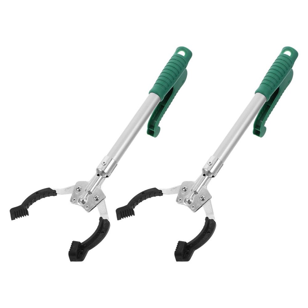 HEANUJJ 2pcs 40cm Plastic Trash Picker Grabber Reacher Tool with Claw Grab Handheld Litter Pickup Tool for Seniors and Outdoor Trash Collection