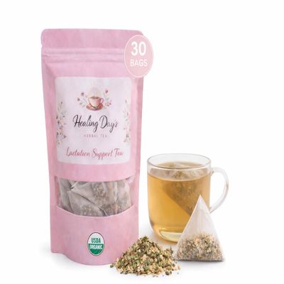 Healing Days Lactation Support Herbal Tea Caffeine Free Herbal Tea Bags Nursing Support Blend 30 Tea Bags