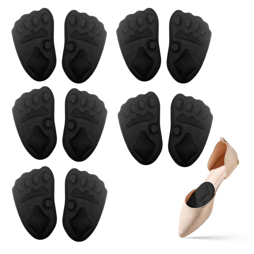 2026 Upgrade Metatarsal Pads Women, Heel Inserts for Women, Ball of Foot Cushions for Women and Men, Relief and Comfort One Size Fits Shoe Inserts (Black, 5 Pairs)