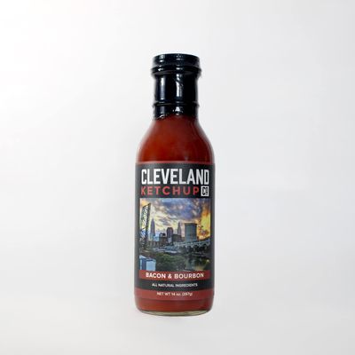 Cleveland Ketchup 2 Packs - 2x14 oz Bottles (Total of 28 ounces) (Bacon & Bourbon)
