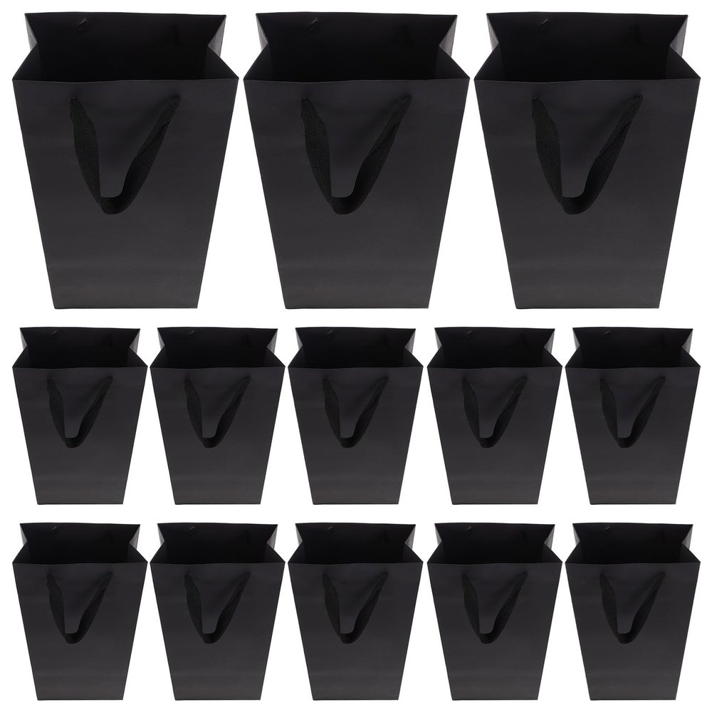 Ipetboom Brown Kraft Paper Wine Bags 20pcs Double Bottle Carrier Waterproof Reusable Wine Bottle Tote with Handle for Wedding Party Packaging