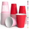 Party Solids 18 Oz Valentine Plastic Cups For Party Supplies 100 Pack | Pink and Red Disposable Cups | Disposable Drinkware For Parties, Events & Everyday view 1