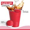 Party Solids 18 Oz Valentine Plastic Cups For Party Supplies 100 Pack | Pink and Red Disposable Cups | Disposable Drinkware For Parties, Events & Everyday view 4