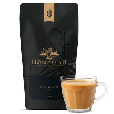 Red Sea Coast Karak Chai Tea Blend with Hand Selected Spices - Authentic Masala Chai Flavor - Full-Bodied Strong Brew - Premium Spiced Classic Chai Tea with Bold Flavor and Warming Aroma 12 oz