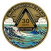 30 Day Waves Sobriety Coin - Third Step Prayer AA Medallion, Premium Recovery Token for One Month Sober, Sponsor & Sponsee Gifts, 30 Days Sober Milestone Chip for Women and Men view 2