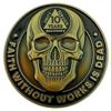 10 Year Skull Sobriety Coin- Sobriety Anniversary- AA Coins and Medallions- Unique Sobriety Gift- AA Milestone Coin- Sobriety Chips and Sobriety Coins view 1