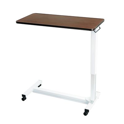 Dynarex Bariatric HD Overbed Table - Steel Welded H-Base - Spring Lift Height Adjustment of 29" to 45" - 15" x 45" Top - 500 lb Capacity - Cherry - 1 Count