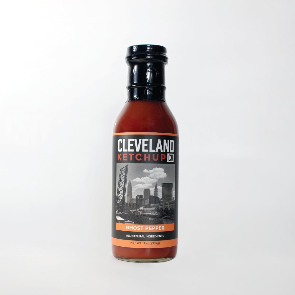 Cleveland Ketchup 2 Packs - 2x14 oz Bottles (Total of 28 ounces) (Ghost Pepper)