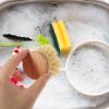 NUOBESTY Wood Handle Dish Washing Brush with Tampico Bristles, Rubber Wood Kitchen Scrub Brush for Pots and Pans, Oil-Resistant Sink Cleaner for Household Use view 4