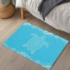 Indoor Doormat Front Door Mats, Bohemian Flowers Marine Life Absorbent Welcome Mat Non Slip Doormats for Entryway, Sea Turtle on Blue Background Washable Inside Floor Bath Rug 18x30 inches view 4