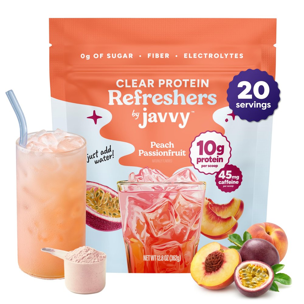 Javvy Clear Protein Powder with Clear Whey Protein, Peach Passion