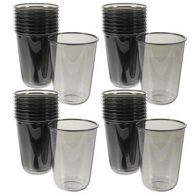 Tofficu 50pcs 500ml Black Pet Bubble Tea Cups with Flat Lids Disposable Cold Beverage Fruit Juice Cups for Party and Coffee Serving