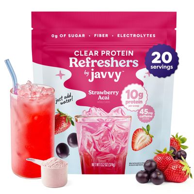 Javvy Clear Protein Powder with Clear Whey Protein, Strawberry Berry Acai