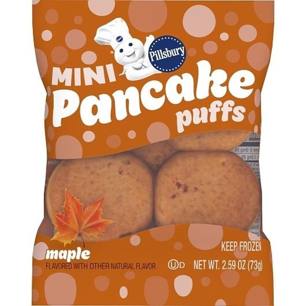 Pillsbury Maple Mini Pancake Puffs, Frozen Breakfast, 2.59 Ounce, 72 Count