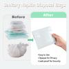 100 PCS Sanitary Napkin Disposal Bags, Feminine Hygiene Disposal Bags for Tampons and Pads, Block Odors, Self-Sealing, 10.6 * 5.9 Inch (Light Gray) view 4