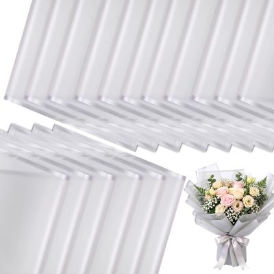 Ctosree 240 Sheets Flower Wrapping Paper, 22.8 x 22.8 Waterproof Wrapping Paper Bouquet Mother's Day Korean Floral Wraps for DIY Wedding Bridal Shower Birthday Gift Packaging(Silver)