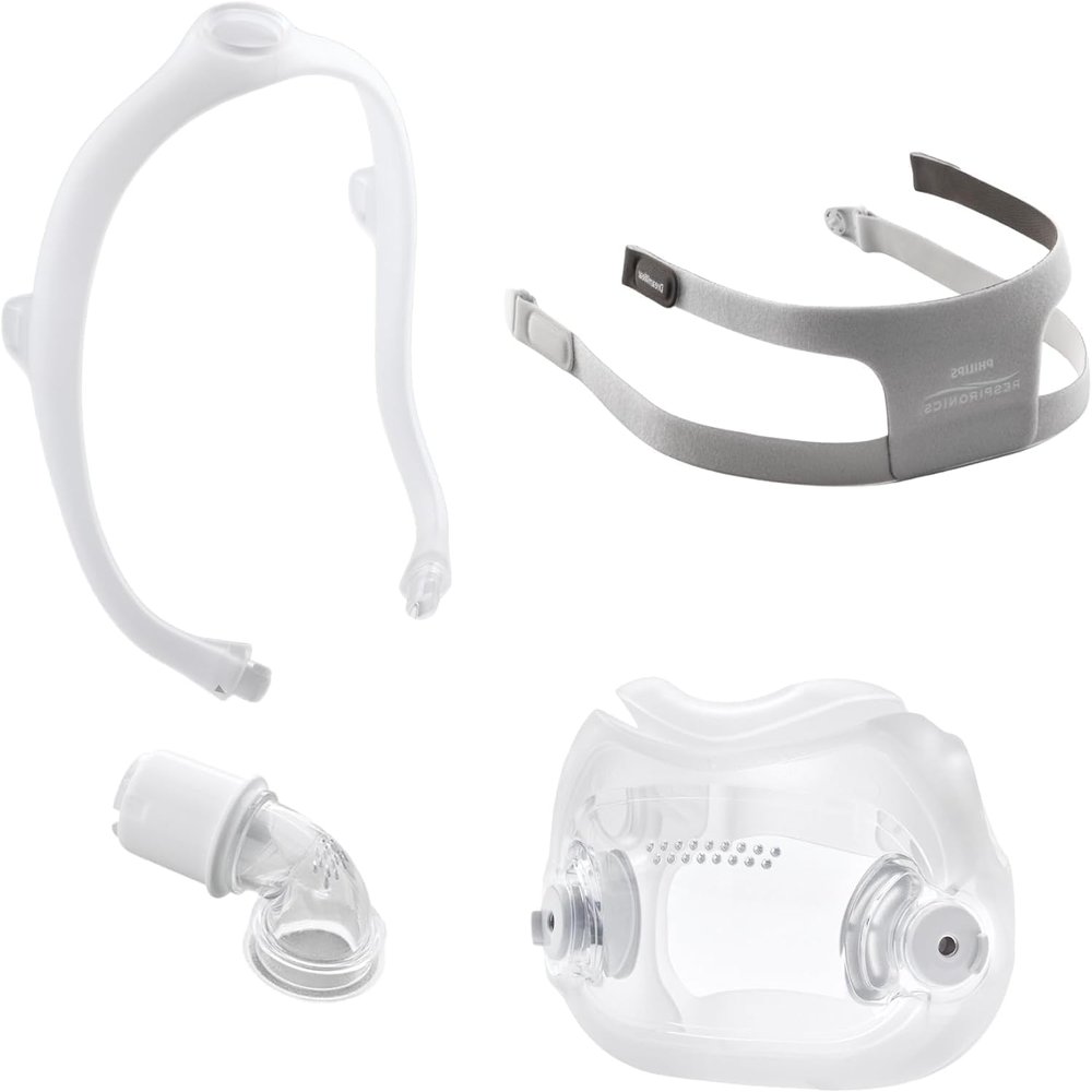 Dream-Wear Full Face Large Frame Value Pack - Headgear, Elbow, Frame and Cushion (Large), Clear