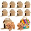 24 Pcs Dog Party Favor Boxes,Kraft Paper Design Foldable Dog House Shaped Treat Gift Boxes with Handles,Holes,Window Design,Fit for Back to School Favors,Puppy Pet Adoption Parties,Birthday Decor view 1