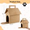 24 Pcs Dog Party Favor Boxes,Kraft Paper Design Foldable Dog House Shaped Treat Gift Boxes with Handles,Holes,Window Design,Fit for Back to School Favors,Puppy Pet Adoption Parties,Birthday Decor view 2