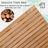 12 16 20 24 28 32 36 in Width Wooden Shower Mats Non Slip, Slatted Solid Wood Bath Pad, Wooden Bath Mats Bathroom, Easy to Clean & Maintain(L x W 22 x 22in) view 4