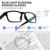 FoxMook Reading Glasses with Each Pouch Cloth Quality Blue Light Blocking Stylish Light Spring Hinges Glasses for Women Men, 5 Black 2.0 x view 3