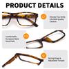 FoxMook Reading Glasses with Each Pouch Cloth Quality Blue Light Blocking Stylish Light Spring Hinges Glasses for Women Men, 5 Black 2.0 x view 4