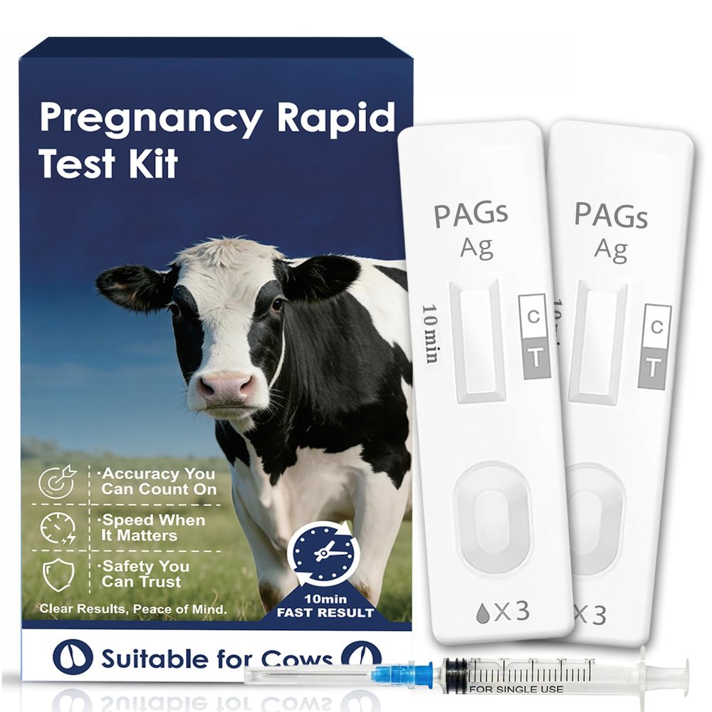 Bovine Pregnancy Test Kit (2 Pack) - Fast Serum/Plasma Detection for Cows, High Sensitivity Early Pregnancy Test for Dairy & Beef Cattle - Results in Just 5-20 Minutes