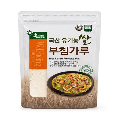 Nice Witchs Organic Korean Pancake Mix (Buchim Mix), Crispy Korean-Style Pancake Batter Made with Organic Korean Rice, 10.6 oz (300 g)