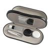 2 in 1 Contact Lens and Glasses Case Double Sided Portable Eyeglasses Case with Built-in Mirror Tweezer Remover and Contact Lens Solution Bottle Storage Kit. view 1