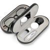 2 in 1 Contact Lens and Glasses Case Double Sided Portable Eyeglasses Case with Built-in Mirror Tweezer Remover and Contact Lens Solution Bottle Storage Kit. view 2