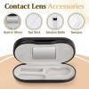 2 in 1 Contact Lens and Glasses Case Double Sided Portable Eyeglasses Case with Built-in Mirror Tweezer Remover and Contact Lens Solution Bottle Storage Kit. view 4