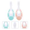 ERINGOGO s Training Toothbrush Set 2pcs, Soft Food-Grade Silicone Bristles, Mint Green and Sakura Pink, Safe and Oral Care for Ages 0-10 Random Color view 4