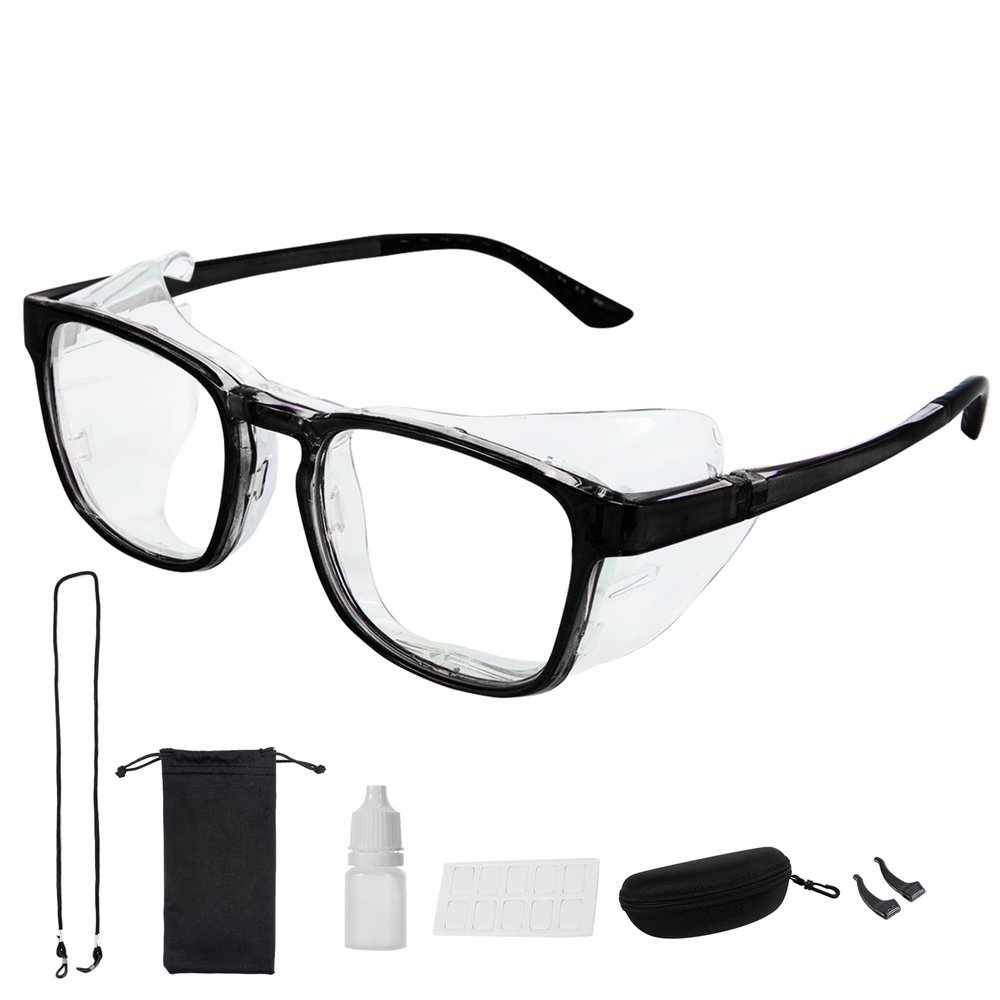Glasses for Dry Eyes Kit, Safety Goggles for Women for UV Blue Light Blocking, Anti-fog, Aviod Allergens, Dry Eyes, Eye Moisture Goggles, Moisture Chamber Glasses for Dry Eyes, Safety Glasses(Black)