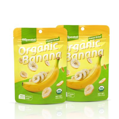 2 Pack Banana Chips Crispy & Sweet Dried Banana Slices, No Sugar Added,Dried Banana Chips Healthy Snack for Adults & Kids, Perfect for Trail Mix, Yogurt & Lunch Boxes (2)