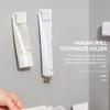 TOMETURE 3pcs Wall-Mounted Toothpaste Clip Holder and Organizer Hanging Toothpaste Storage Clip for Bathroom Space-Saving Squeezer Rack view 4