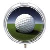 Golf Ball Pill Case Metal Round Portable Pill Box,Waterproof Travel Pills Organizer Vitamins Medicine Storage Box for Travel Or Daily view 1
