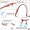 SKYOAK 2 Pack Stylish Progressive Reading Glasses for Women, Metal Half Frame Fashion Anti UV400/Eye Strain Computer Readers, Cat Eye Modern Design Ladies No-Line Multifocal Eyeglasses, +2.25 view 4